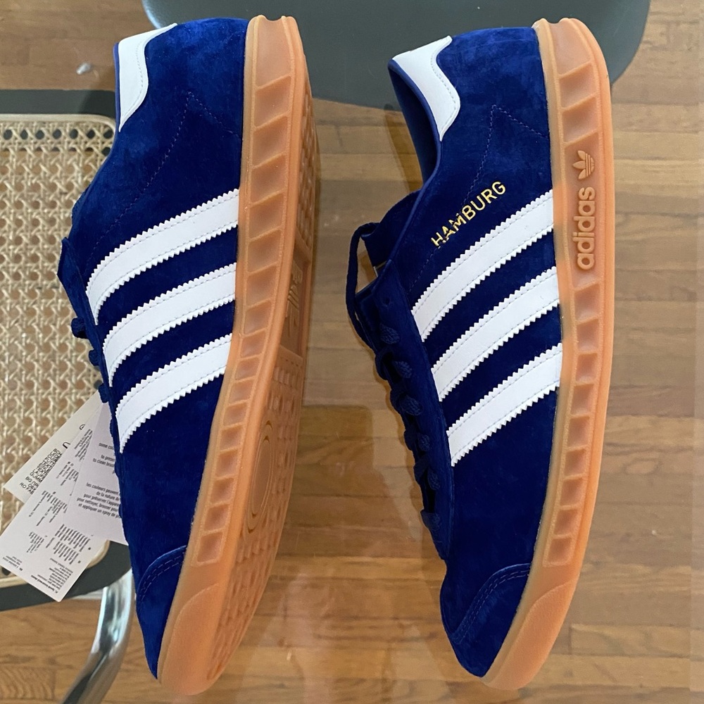 NWT Adidas Originals Hamburg Trainers - Blue & White